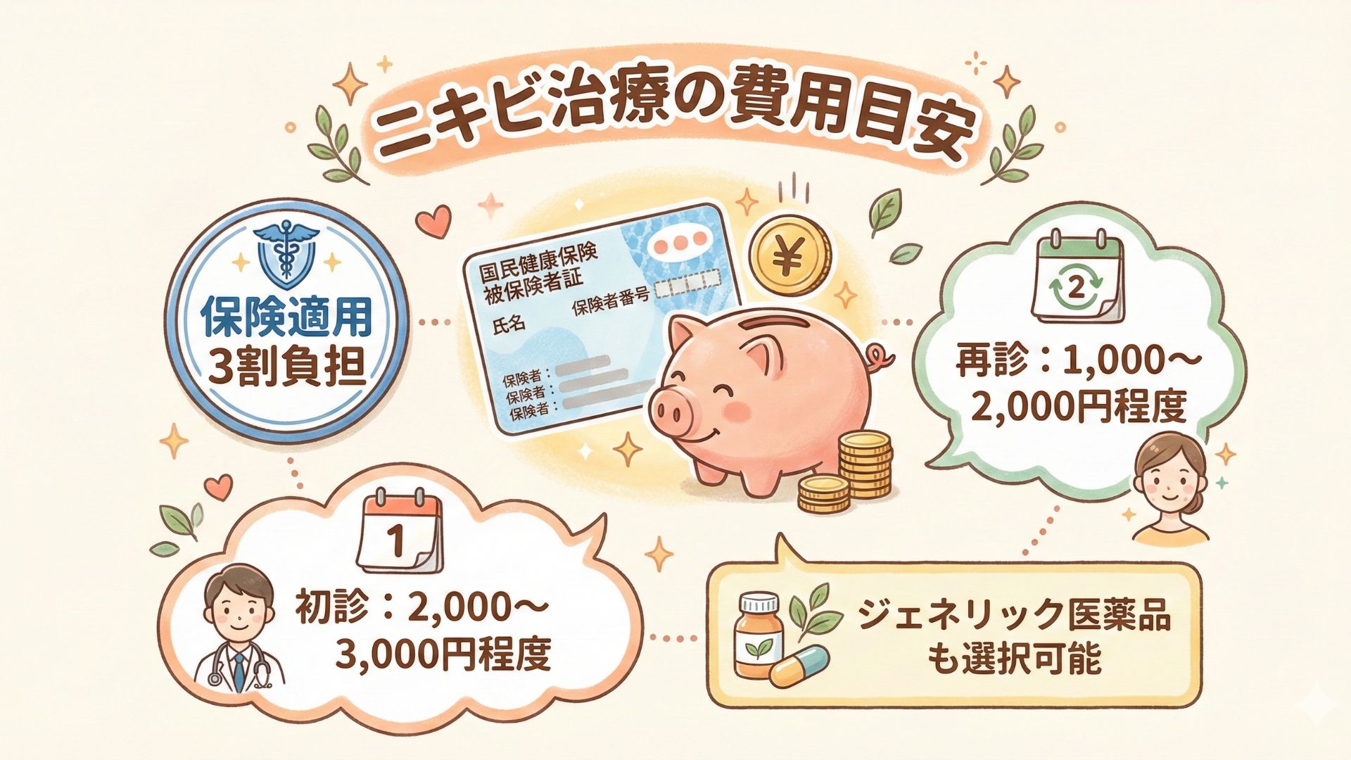 ニキビ治療の初診料と再診料の比較