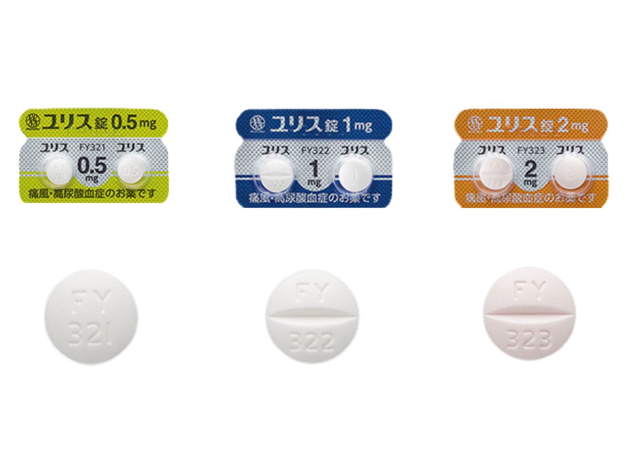 ユリス錠0.5mg・1・2mg