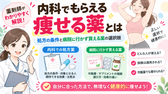内科でもらえる痩せる薬とは｜処方の条件と病院に行かず買える薬の選び方