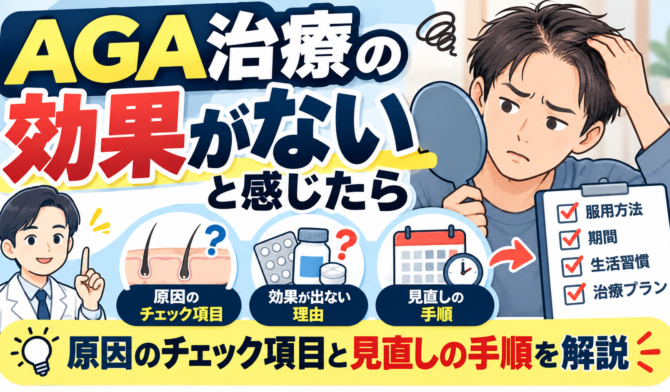 AGA治療の効果がないと感じたら｜原因のチェック項目と見直しの手順を解説